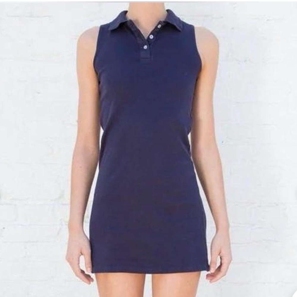 Brandy Melville polo style sleeveless collared dress. Navy  OS (runs small)